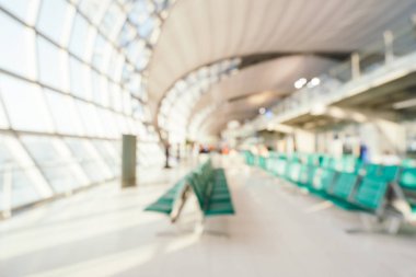 Soyut bulanıklık ve arka plan için Havaalanı terminal iç defocused