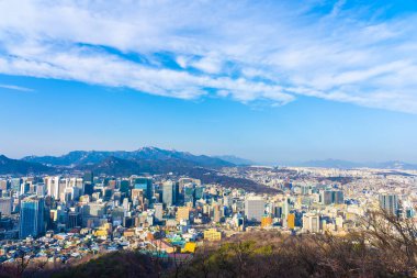 Güzel manzara ve mimari ve Seoul city Güney Kore bina cityscape