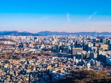Bina Cityscape Kulesi Seoul City Güney Kore ile güzel mimari