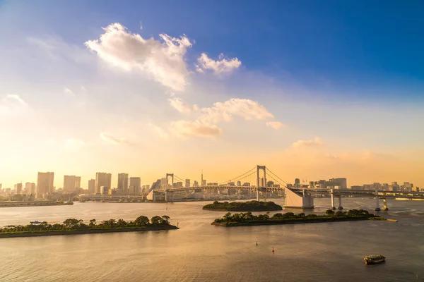 Vacker Arkitektur Byggnad Stadsbilden Tokyo Stad Med Regnbågsbron Japan — Stockfoto