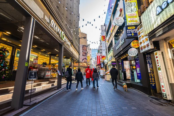 Seoul Südkorea Dezember 2018 Myeong Dong Market Ist Der Beliebte — Stockfoto