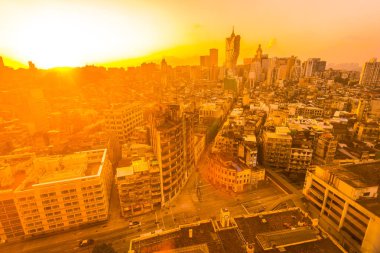 Bina Cityscape macau şehir manzarası güneş doğarken güzel mimari