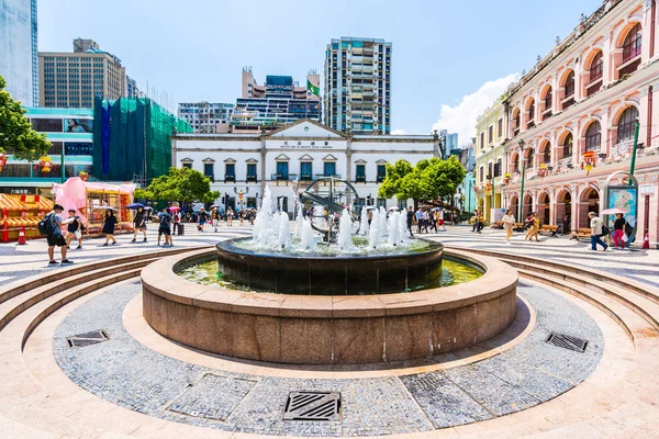 China Macau Setembro 2018 Edifício Arquitetura Antiga Bonita Torno Praça — Fotografia de Stock