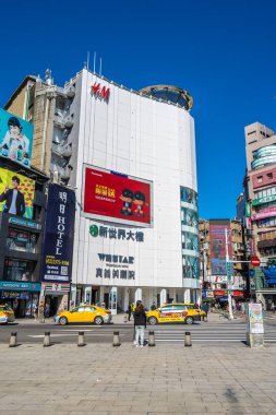 Taipei, Tayvan 30 Kasım 2018: Ximending piyasasıdır alışveriş yeni moda ve yiyecek bir şeyler bulmak için popüler bir yer Taipei