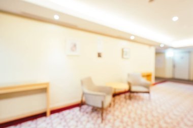 Arka plan için soyut bulanık otel ve lobi iç mimarisi
