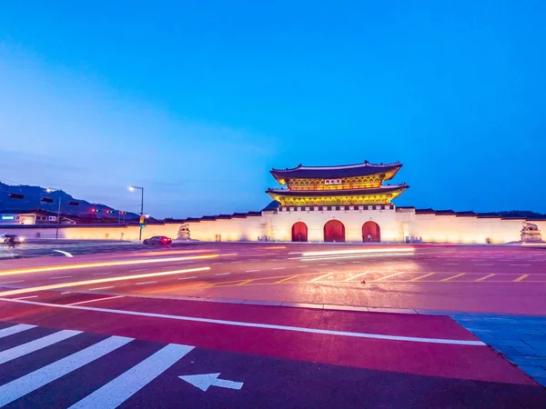 Прекрасної Архітектури Будівлі Gyeongbokgung Палац Орієнтир Сеулі Міста Південній Кореї — стокове фото