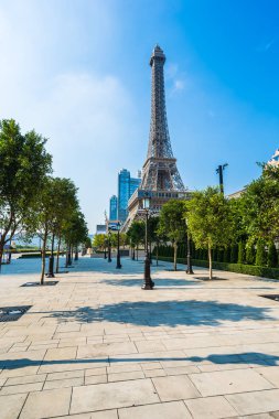 Çin, Makao - 10 Eylül 2018 - güzel eiffel tower landmark Paris oteli ve macau City resort