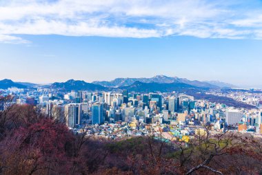 Güzel manzara ve mimari ve Seoul city Güney Kore bina cityscape