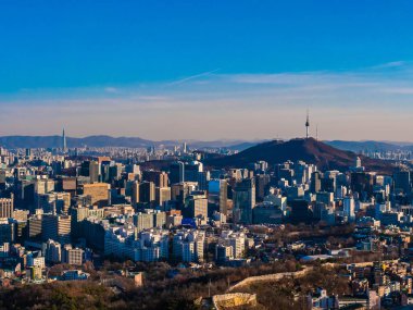 Bina Cityscape Kulesi Seoul City Güney Kore ile güzel mimari