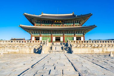 Gyeongbokgung Sarayı Seul Güney Kore'de bina güzel mimari