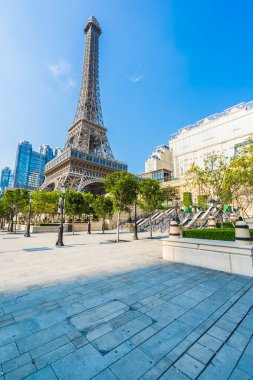 Çin, Makao - 10 Eylül 2018 - güzel eiffel tower landmark Paris oteli ve macau City resort