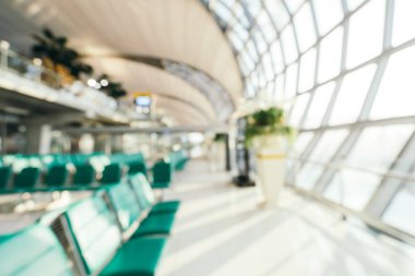 Soyut bulanıklık ve arka plan için Havaalanı terminal iç defocused