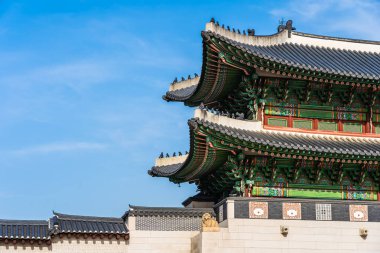 Gyeongbokgung Sarayı Seul Güney Kore'de bina güzel mimari