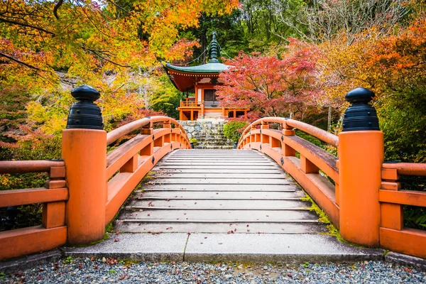 Hermoso Templo Daigoji Con Coloridos Árboles Hojas Temporada Otoño Kyoto — Foto de Stock