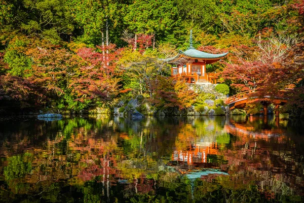 Hermoso Templo Daigoji Con Coloridos Árboles Hojas Temporada Otoño Kyoto — Foto de Stock