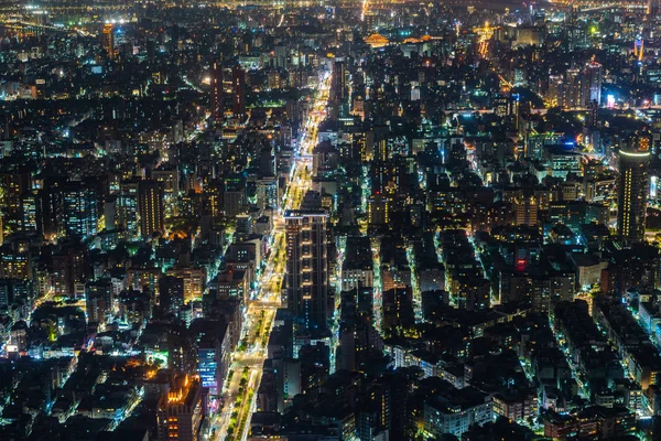 Hermosa Arquitectura Edificio Taipei Skyline Ciudad Por Noche Taiwán —  Fotos de Stock