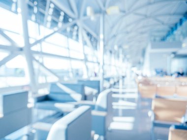 Soyut bulanıklık ve arka plan için Havaalanı terminal iç defocused