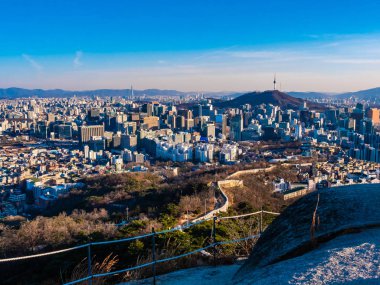 Bina Cityscape Kulesi Seoul City Güney Kore ile güzel mimari