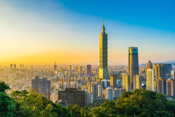 Wunderschöne Landschaft Und Stadtlandschaft Von Taipei 101 Gebäude Und Architektur — Stockfoto