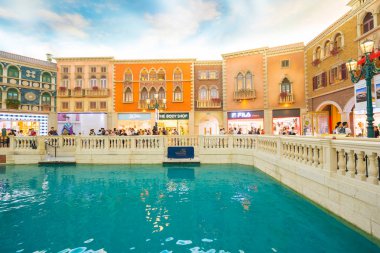 Macau, Çin - 8 Eylül 2018: Venedik m dönüm noktası olan