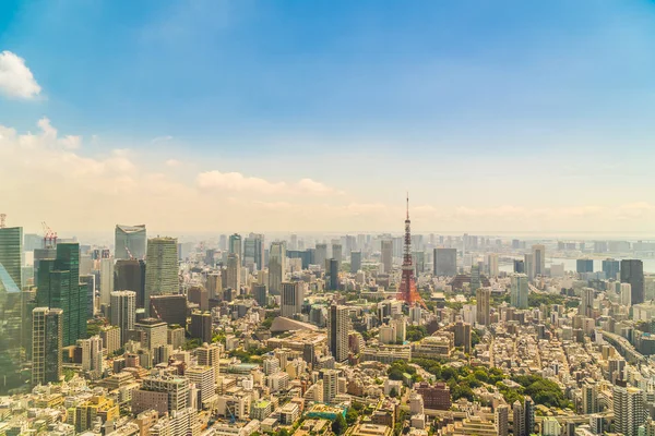 Piękna Architektura Budynek Miasta Tokio Tokio Wieża Niebieski Niebo Japonii — Zdjęcie stockowe