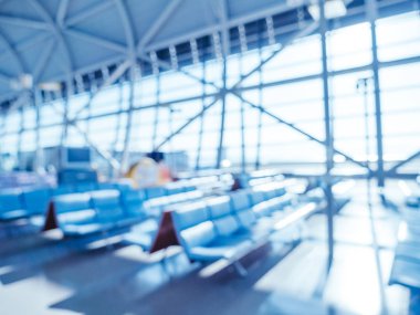 Soyut bulanıklık ve arka plan için Havaalanı terminal iç defocused