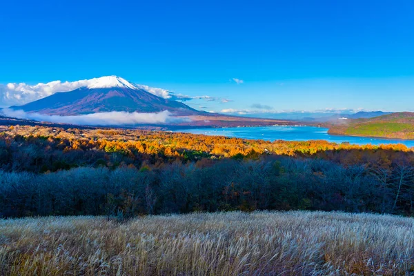 Bela Paisagem Montanha Fuji Yamanakako Lago Yamanaka Temporada Outono Japão — Fotografia de Stock