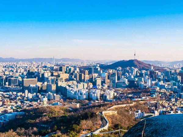 Bina Cityscape Kulesi Seoul City Güney Kore ile güzel mimari