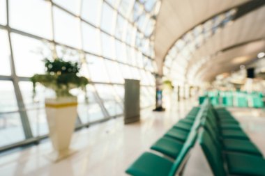 Soyut bulanıklık ve arka plan için Havaalanı terminal iç defocused