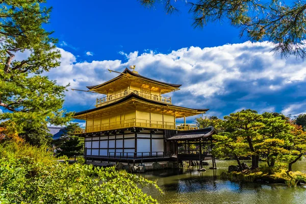 Hermoso Templo Kinkakuji Con Pabellón Oro Hito Kyoto Japón — Foto de Stock