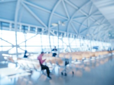 Soyut bulanıklık ve arka plan için Havaalanı terminal iç defocused