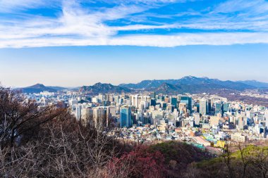 Güzel manzara ve mimari ve Seoul city Güney Kore bina cityscape