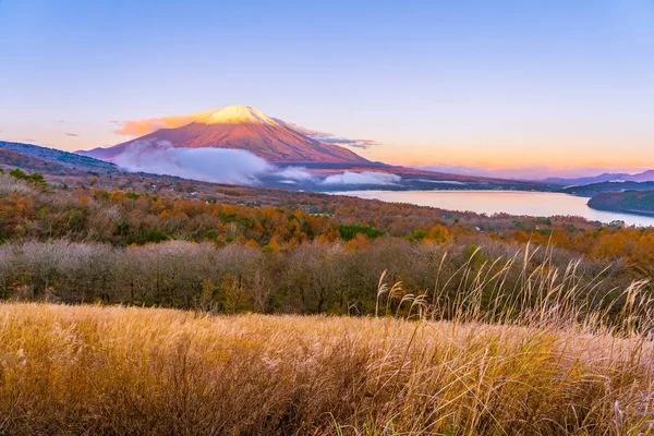 Bela Paisagem Montanha Fuji Yamanakako Lago Yamanaka Temporada Outono Japão — Fotografia de Stock