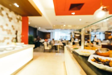 Soyut bulanıklık ve ufuk kahvaltı büfesi otel restoran ve kafe Cafe iç arka planı için
