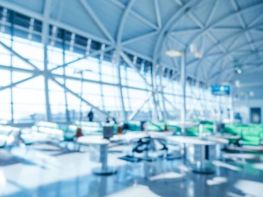 Soyut bulanıklık ve arka plan için Havaalanı terminal iç defocused