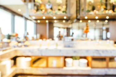 Arka plan için soyut bulanık otel ve lobi iç mimarisi