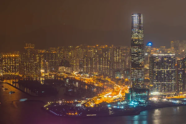 Beautiful Architecture Building Exterior Cityscape Hong Kong City Skyline Twilight — Stock Photo, Image