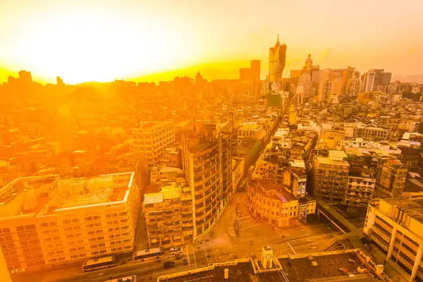 Bina Cityscape macau şehir manzarası güneş doğarken güzel mimari