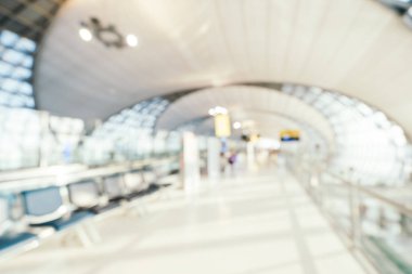 Soyut bulanıklık ve arka plan için Havaalanı terminal iç defocused