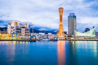 Mimari yapı ve kobe kule şehir manzarası Japonya ile güzel cityscape