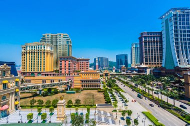 Çin, Makao - 11 Eylül 2018 - güzel lüks dış mimari yapı otelin çare macau şehir manzarası