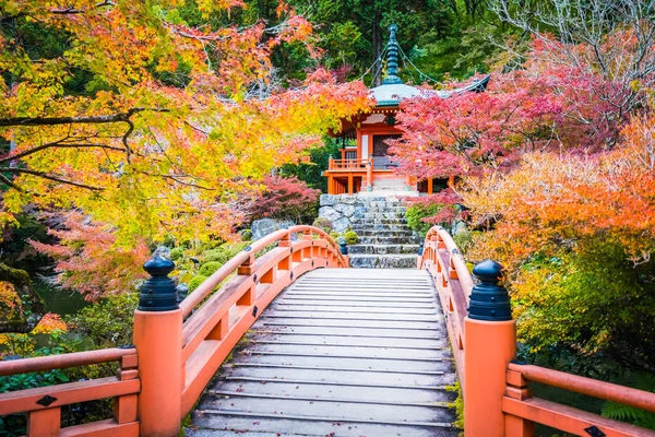 カラフルなツリーと葉の秋の季節に京都醍醐寺 — ストック写真