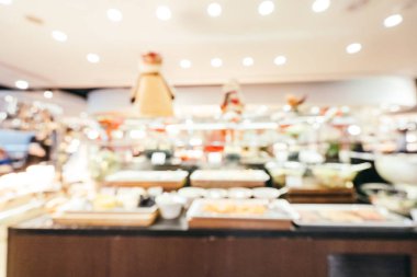 Kahvaltı büfesi hotel iç restoranda yemek için arka plan bulanıklık