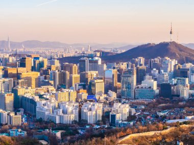Bina Cityscape Kulesi Seoul City Güney Kore ile güzel mimari