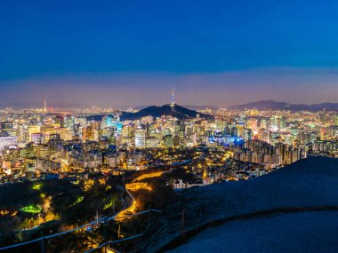 Bina Cityscape Kulesi Seoul City Güney Kore ile güzel mimari