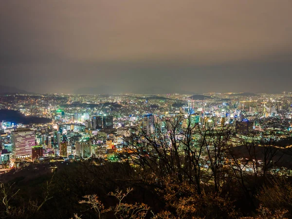 Bellissimo Edificio Architettura Intorno Alla Città Seoul Notte Corea Del — Foto Stock