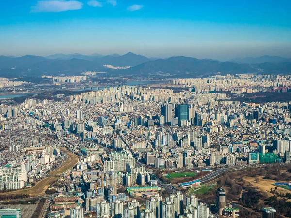 Szép Légi Felvétel Seoul City Architektúra — Stock Fotó