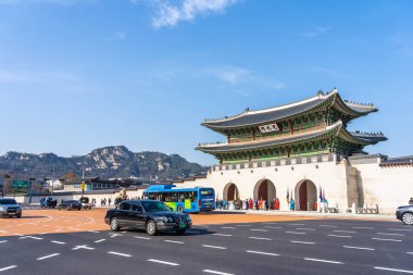 Seoul, Güney Kore 6 Aralık 2018: güzel mimari Gyeongbokgung Sarayı bir yerdir popüler seyahat ve gezi içinde Seoul Korea