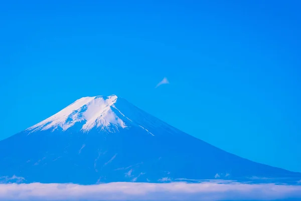 Hegyi Fuji Maple Leaf Fehér Felhő Kék Őszi Szezon Yamanashi — Stock Fotó