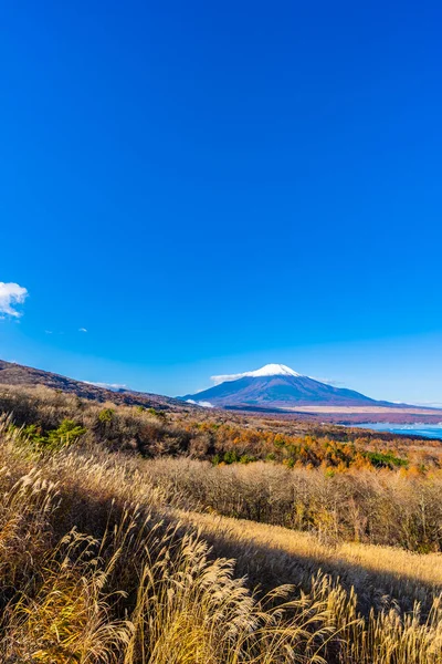 秋の季節に日本の山中湖や山中湖の富士山の美しい風景 — ストック写真